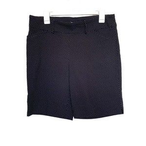 Hilary Radley Womens Shorts Polka Dots Black White High Waisted Casual Sz Large